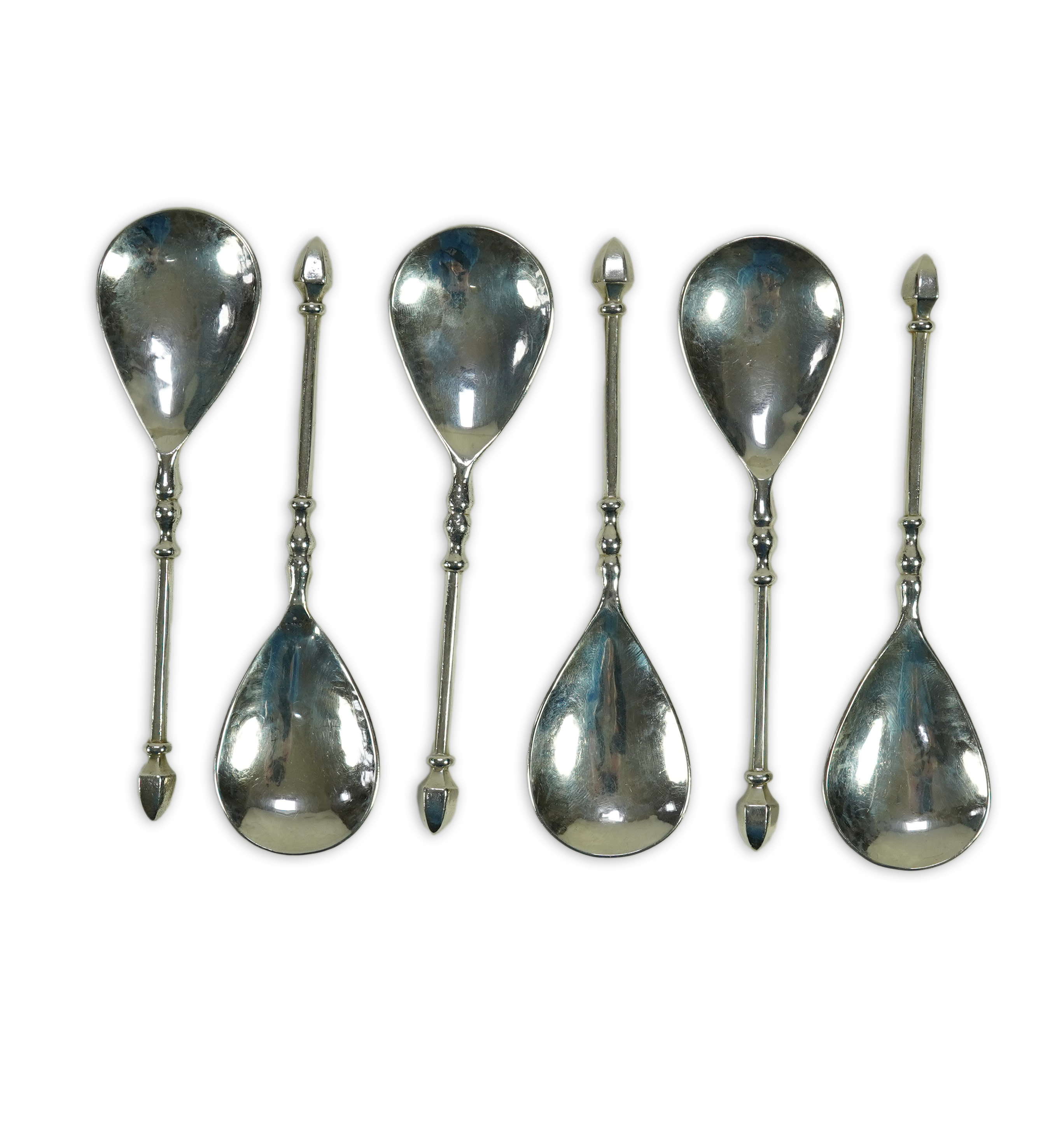 A set of six Elizabeth II Arts & Crafts silver Guild of Handicraft spoons